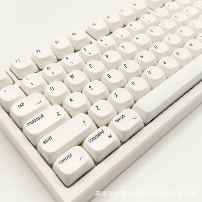 Minimalist Beyaz Keycap MOA Mekanik Klavye Tuşu, PBT Isı Süblimasyon, 61 68 75 87 98 100 1
