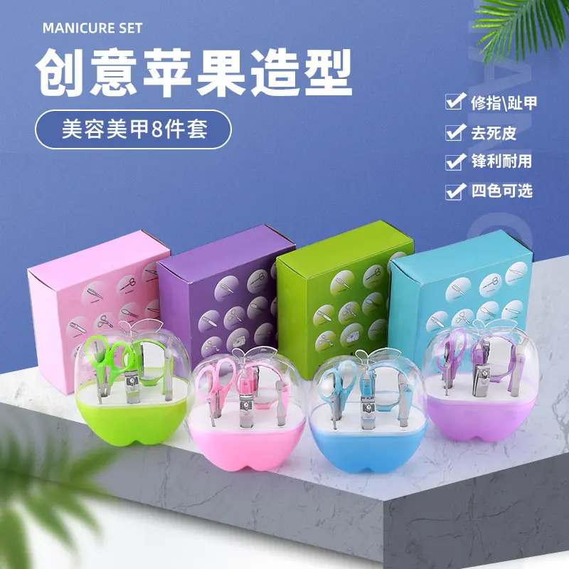 Nagelpflege-Set mit Maniküre-Werkzeugen, Apfel-Design
