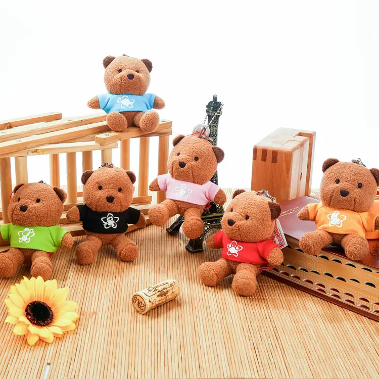 Plush bear toy with 12 zodiac logo, baby keychain