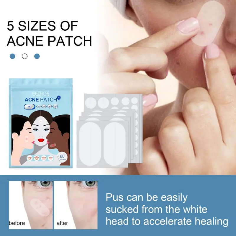 EELHOE Hydrocolloid Acne Patch, Waterproof, Makeup-Compatible
