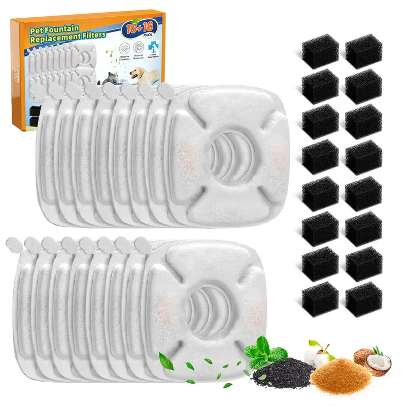Replacement Filter for Pet Water Fountain, Filter Cotton and Activated Carbon Cartridge