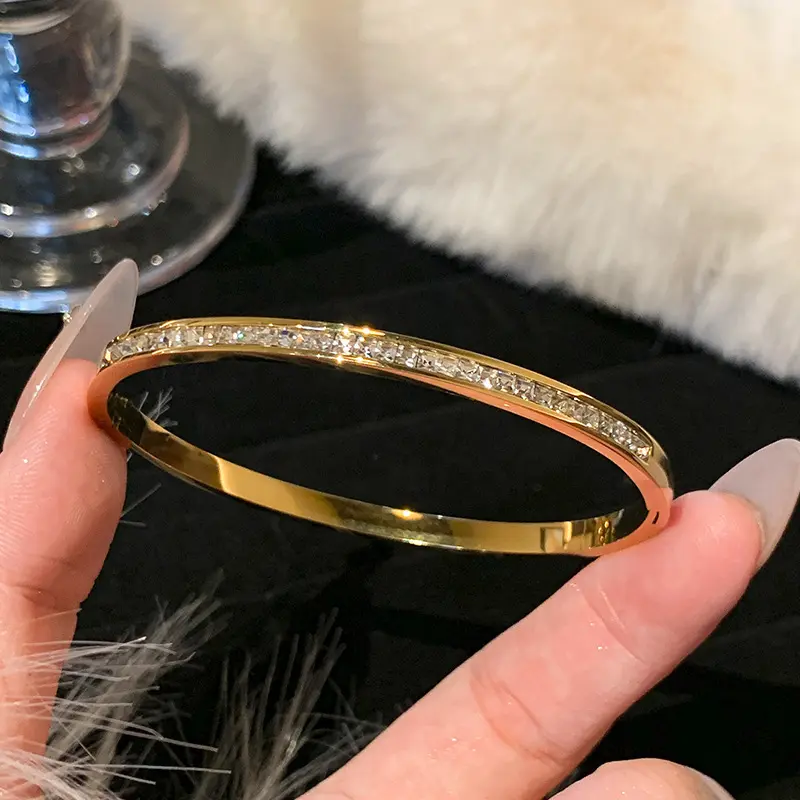 Titanium Steel Zircon Bracelet for Girls