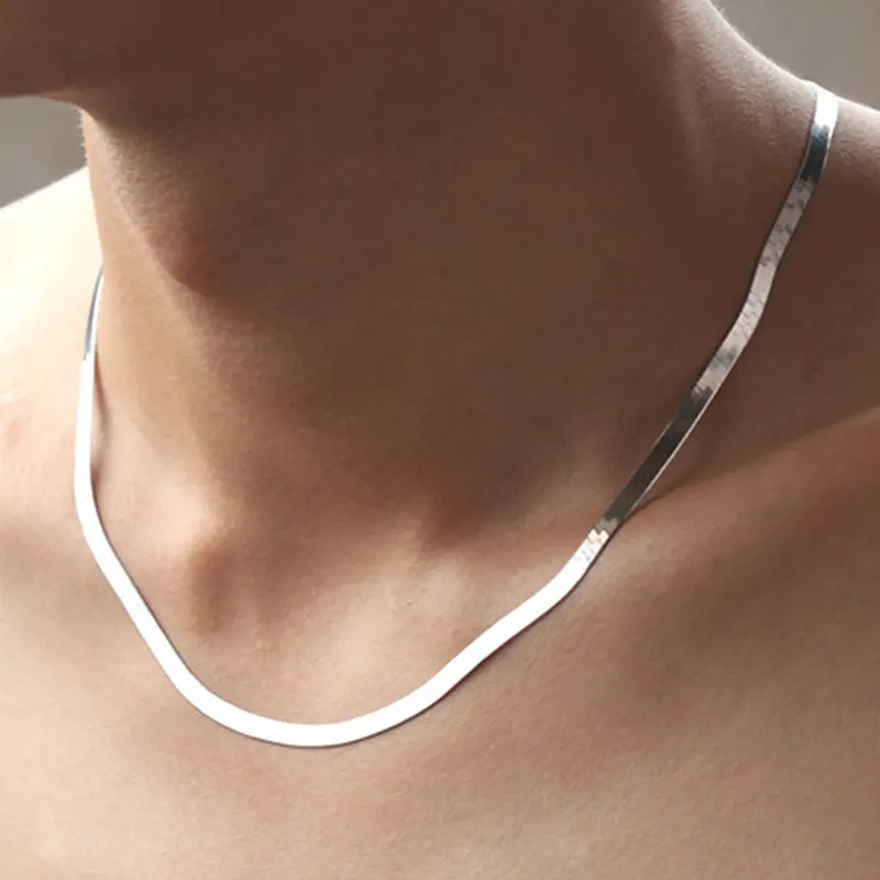 925er Silber Schlangenknochen-Halskette Herren Damen