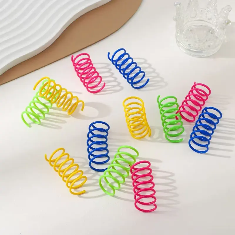 Colorful Spring Cat Toy Set, 4 Pieces