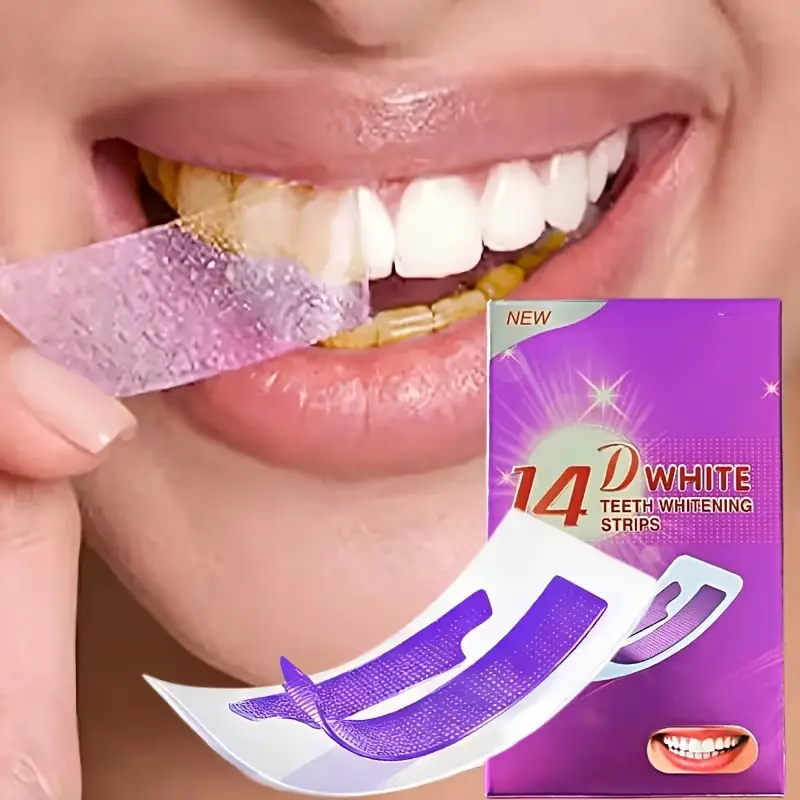 14D violette Zahnaufhellungs-Streifen, peroxidfrei