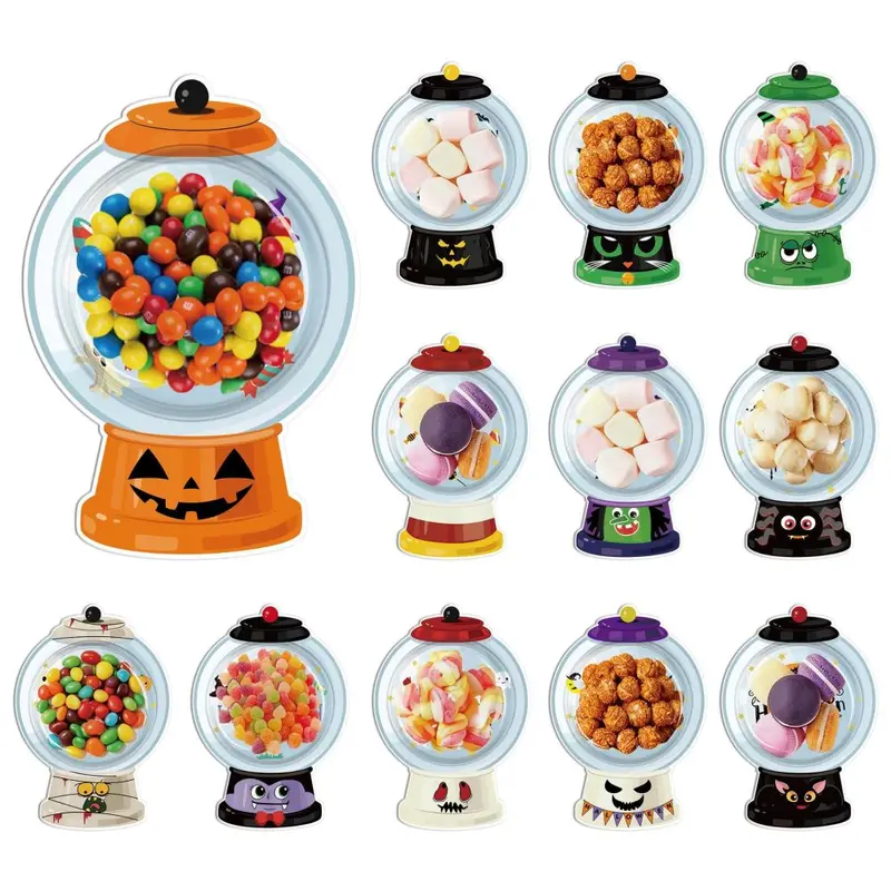 Halloween DIY Candy Machine, Children's Party Cards with Transparent Blister Cover