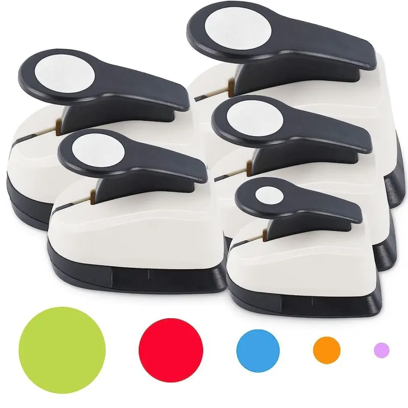 5 Round Hole Punches for Paper Crafts, Different Sizes
