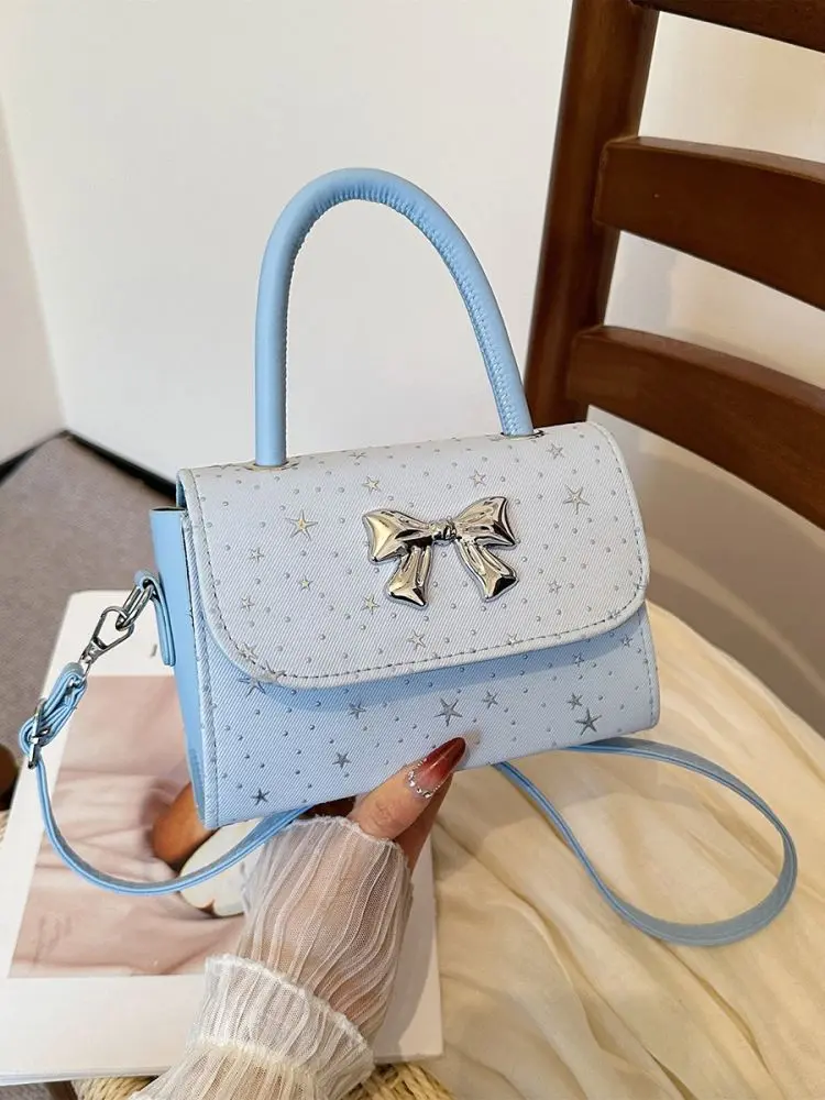 Women's Small Square Crossbody Bag, Minimalist Textured Single-Shoulder Bag