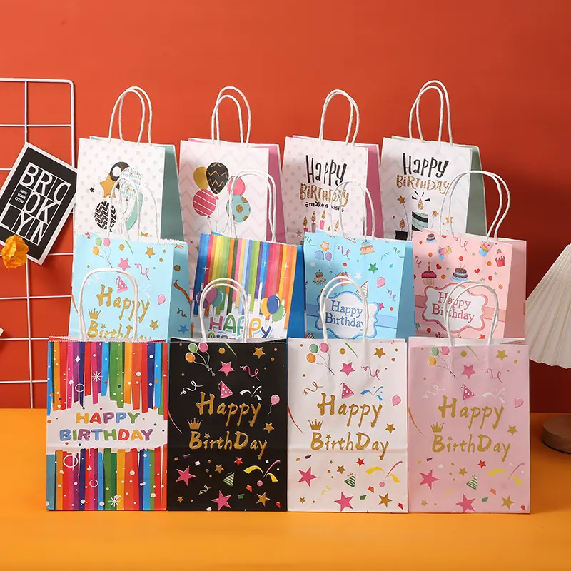 Kraft Paper Birthday Gift Bag Hand Bag