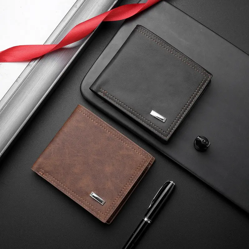 Herren-Lederbrieftasche, multifunktional, kurzes Modell