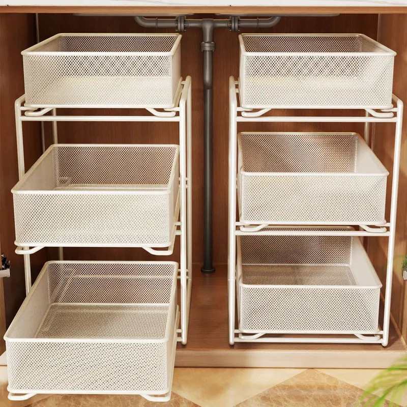 Under-sink pull-out storage basket, multi-layer