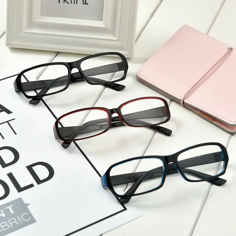 Plain Lens Eyeglass Frames, Lightweight, Prescription-Compatible, Unisex