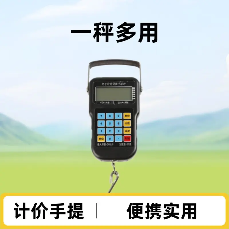 Portable hanging scale, 50kg, electronic counter, price function