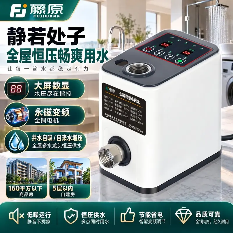 藤原永磁变频增压泵家用全自动静音自来水恒压泵全屋自吸泵抽水机
