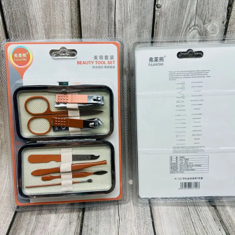 Maniküre-Set, 7-teiliges Schönheitswerkzeug mit Geschenkbox