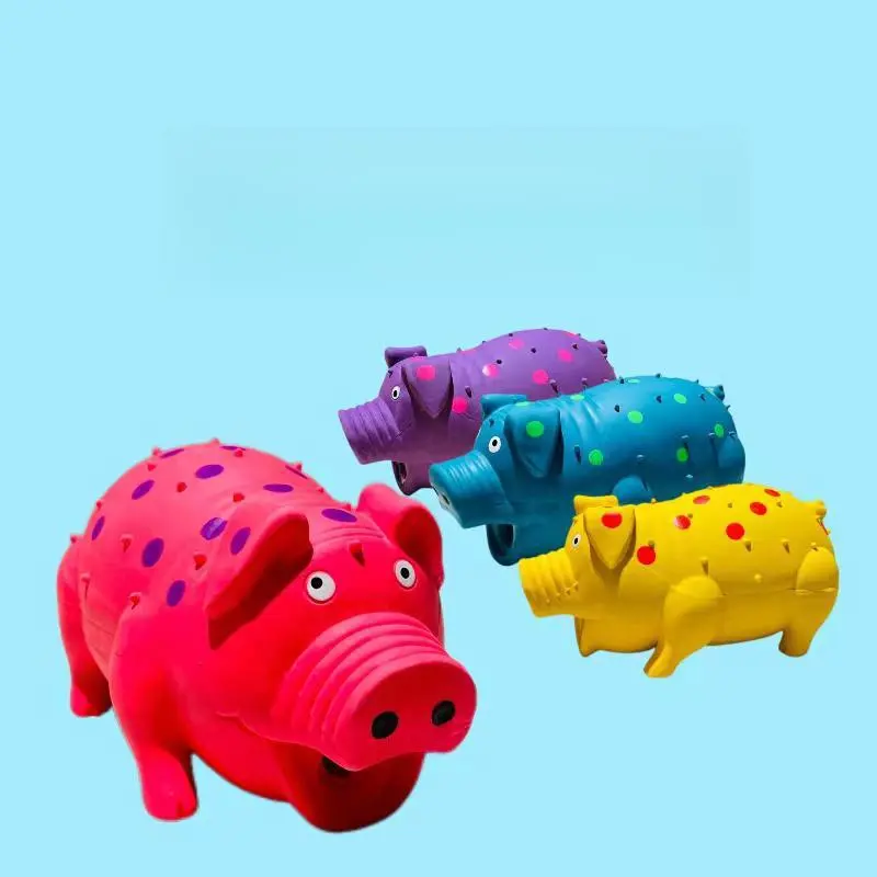 Funny Squeaky Pig Plush Dog Toy, Durable and Chew-Resistant
