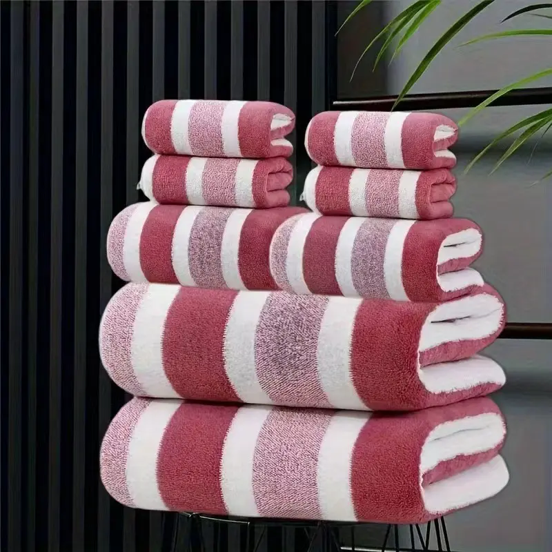 Korallenfleece-Handtuchset, saugfähig, fusselarm