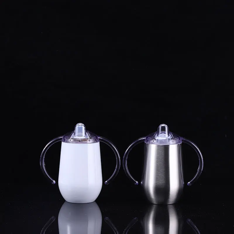 Çocuklar için 10oz 304 paslanmaz çelik çift kapaklı emiş ağızlı bardak