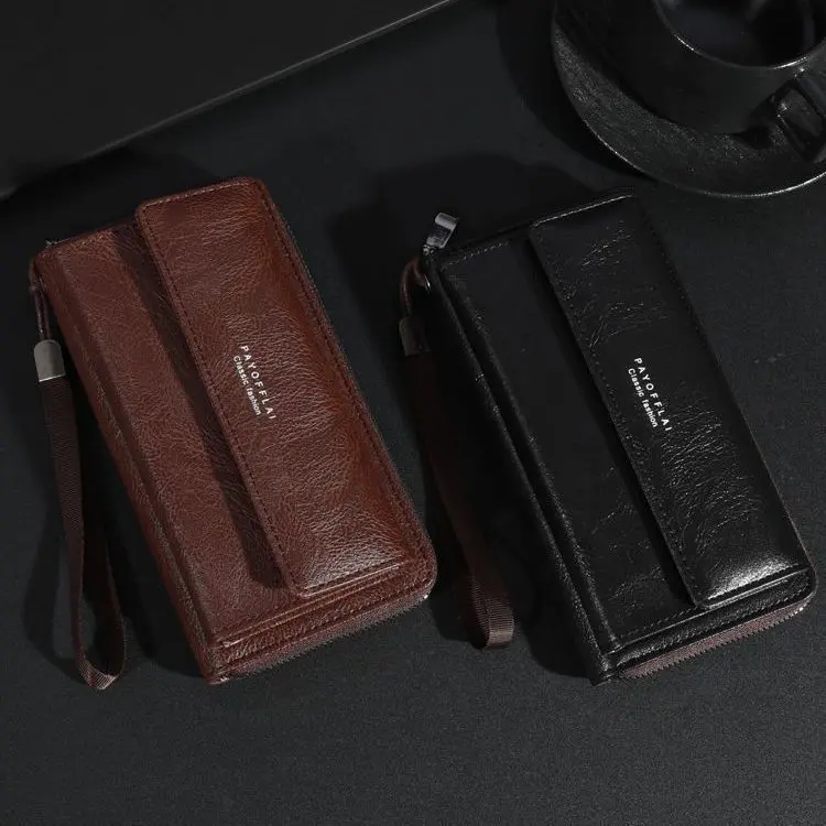 Long Men's Wallet, Solid Color, Lightweight for Daily Use