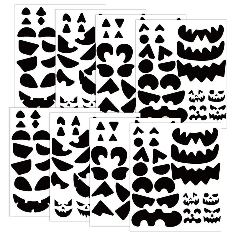 Halloween Pumpkin Face Decoration Stickers, Self-Adhesive