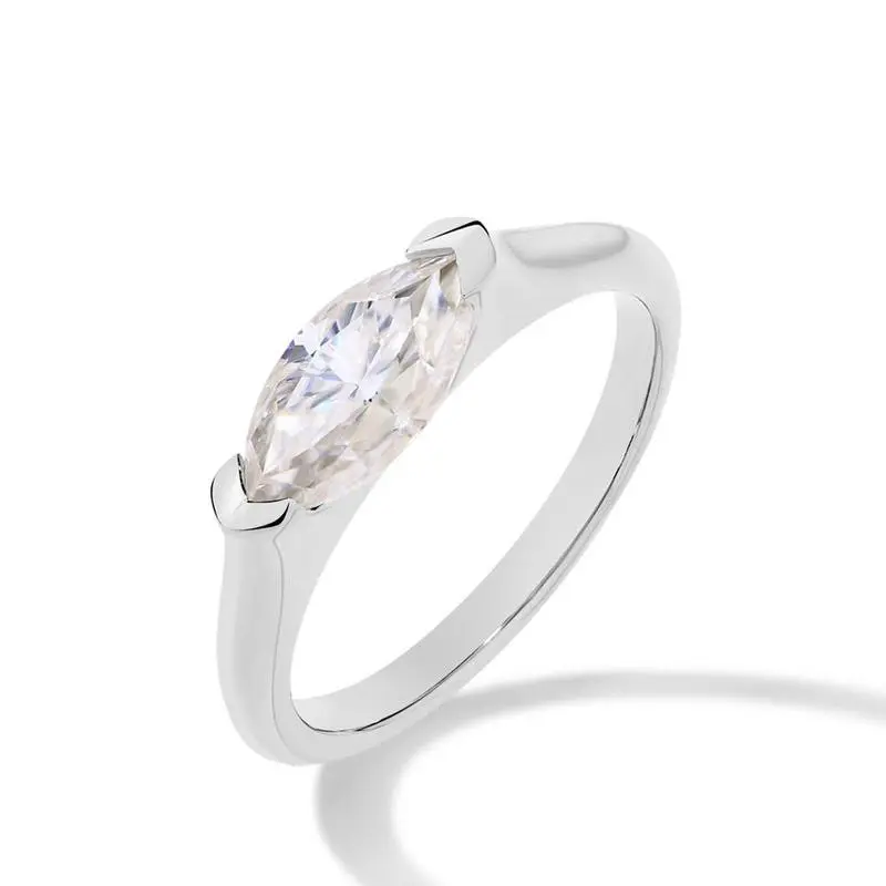 Marquise Cut 5A Zirconia Couple Rings, Copper with Real Gold Plating