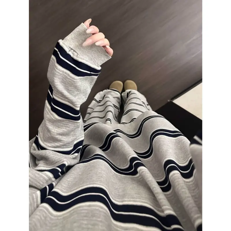 Women's Thick Long-Sleeve Striped Velvet Pajama Set for Autumn and Winter