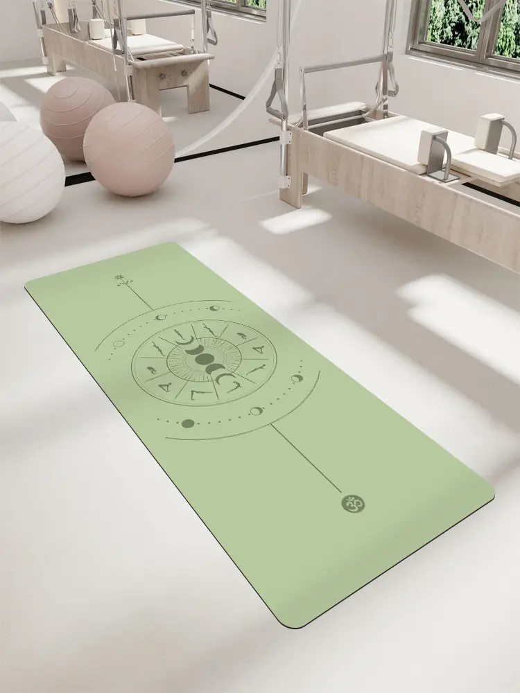 PU Rubber Yoga Mat, Non-Slip, Alignment Lines