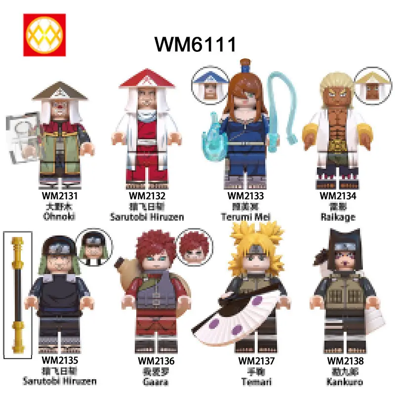 WM6111 Anime Series Building Blocks, 8 Mini Figures, Children's Educational