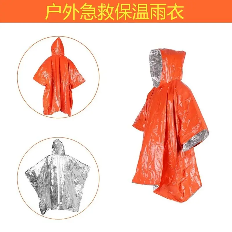 Outdoor-Notfall-Regenmantel, Erste-Hilfe-Thermo-Regenmantel, Outdoor-Anti-Hyperthermie-Wärmeisolationsausrüstung für Camping, Überlebensausrüstung
