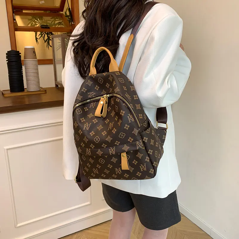 Women's Soft Leather Backpack, Large Capacity Travel Rucksack for Students