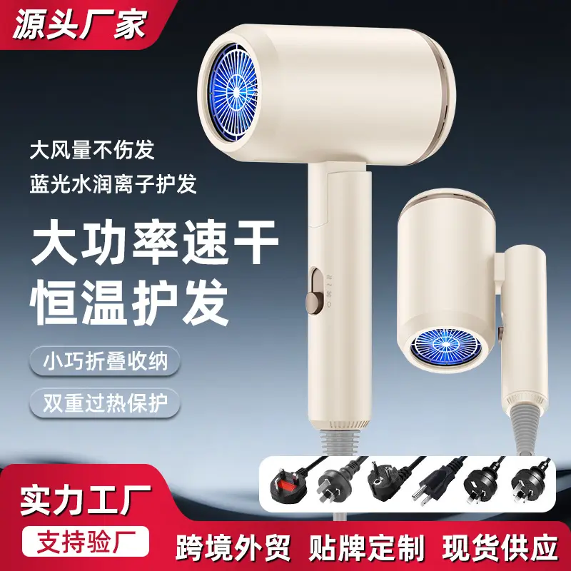 Foldable Negative Ion Travel Hair Dryer, Low Power