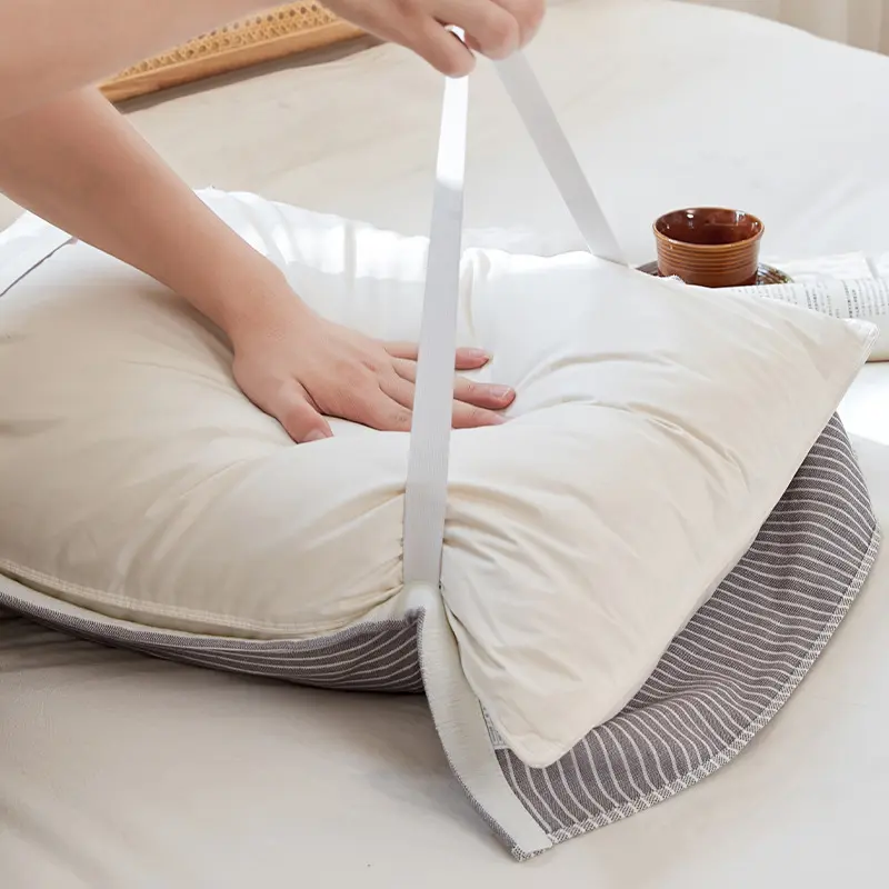 Pure Cotton Gauze Pillow Towel Set of 2, Single Size, with Ties