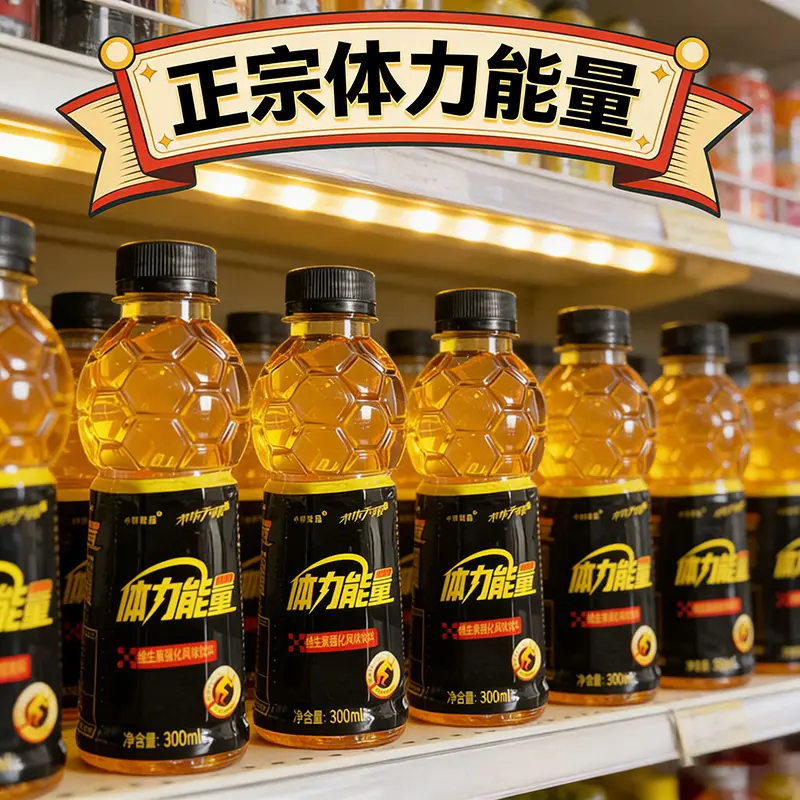 Energiegetränk mit Taurin und Vitaminen, 300 mL Flaschen