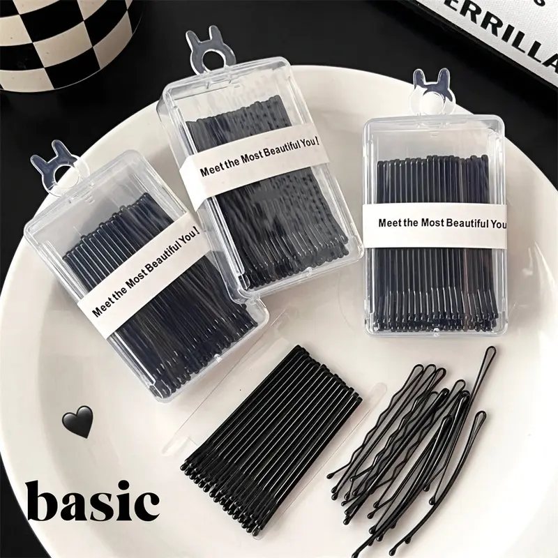 Elegant side clip new black hair clip, fringe clip, hair styling fixed hair clip, hair clip hair accessories, 40 pieces