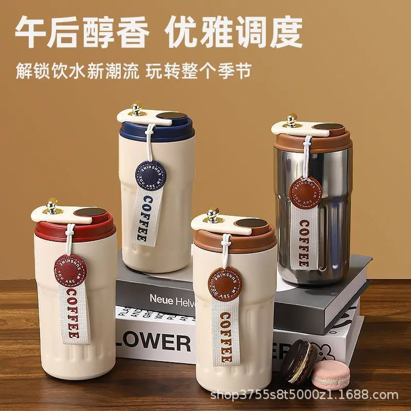 Smart Temperature Display Stainless Steel Insulated Coffee Mug, Portable