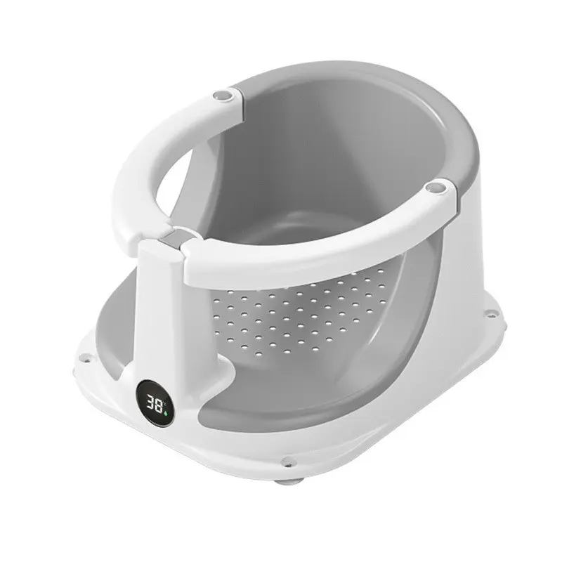 Baby Bath Seat with Support Frame, Temperature-Sensing