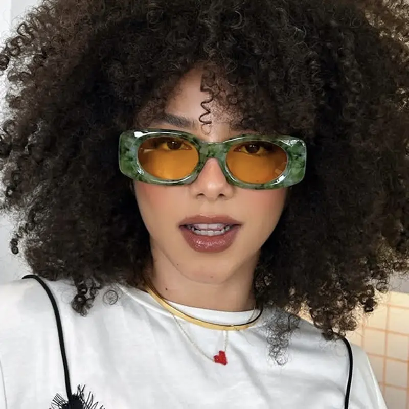Square Concave Design Sunglasses, Street Style Fashion