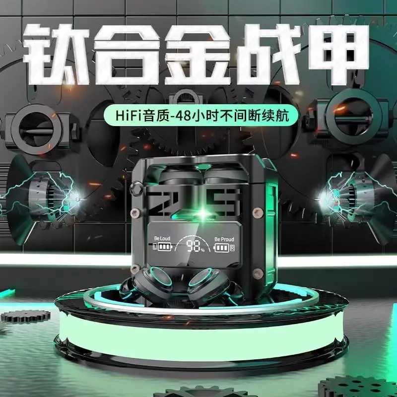 M25 Bluetooth-Kopfhörer, Touch-Steuerung, Metall-Mecha-Stil, E-Sport Gaming