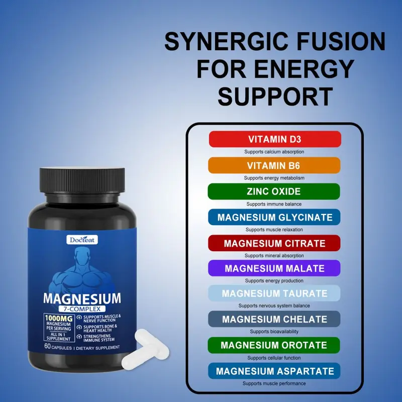 DOCTEAT Seven-Source Magnesium Complex Supplement Capsules
