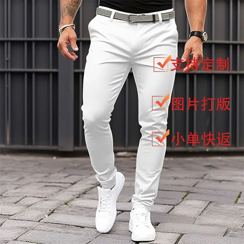 Herren Uni Slim-Fit Freizeithose mit Taschen und Reißverschluss