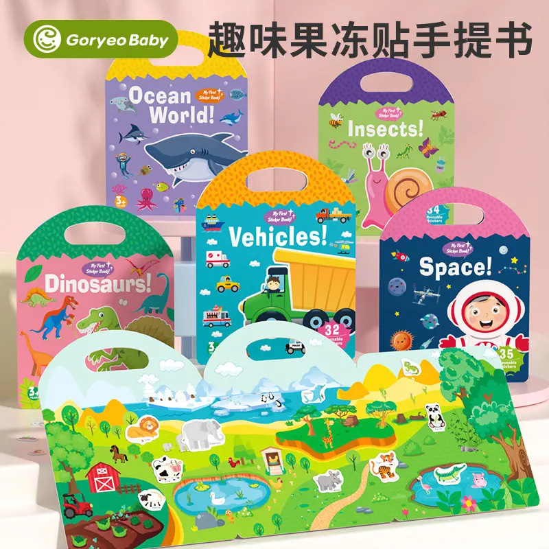 Portable Jelly Sticker Quiet Book for Ages 2-6