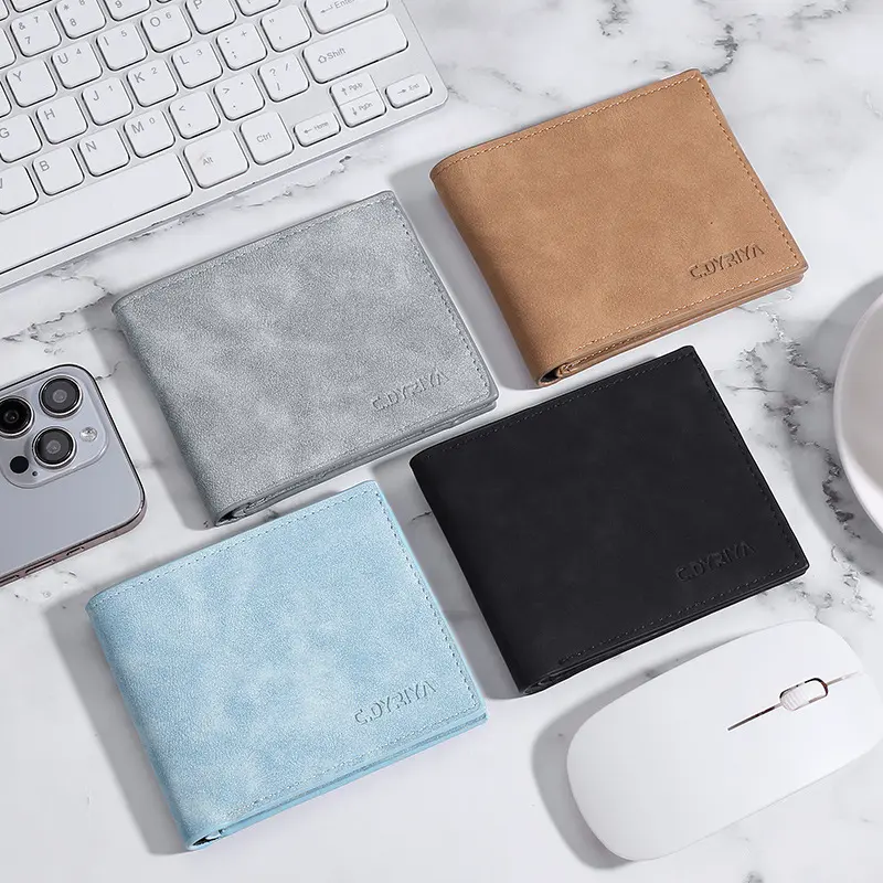 Men's Slim Short Soft Leather Wallet with Card Holder