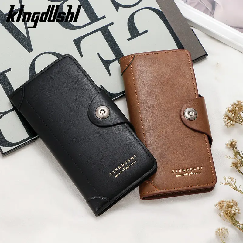 Men's Long Wallet with Zipper Coin Compartment and Multiple Card Slots