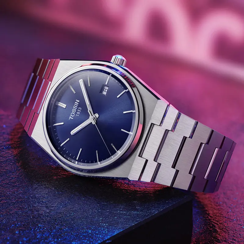 Tossin1853 Herrenuhr Quarz ultraflach wasserdicht