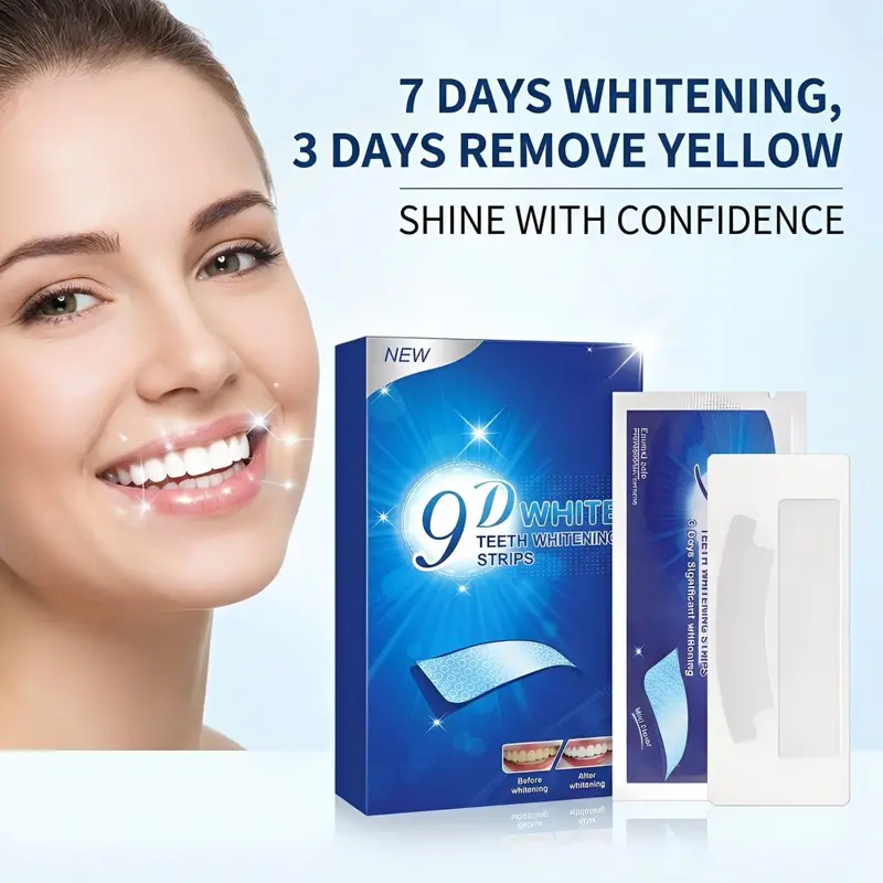 9D Teeth Whitening Strips, 7 pairs 14 strips