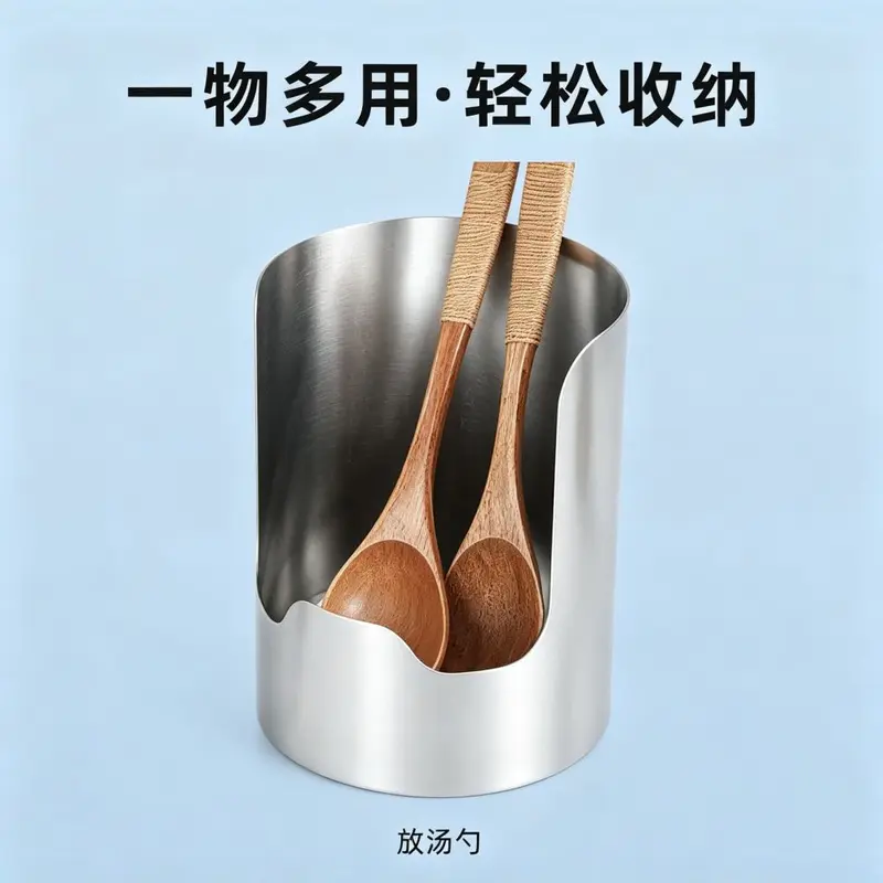 Multifunctional Stainless Steel Kitchen Organizer for Ladles and Lids