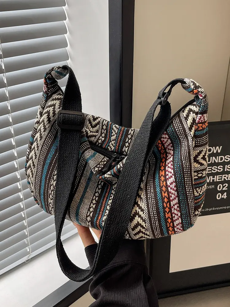 Ethnic Style Large Crossbody Dumpling Bag, 2024 New Season