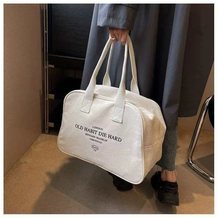 Women's Large-Capacity Canvas Travel Bag, Lightweight