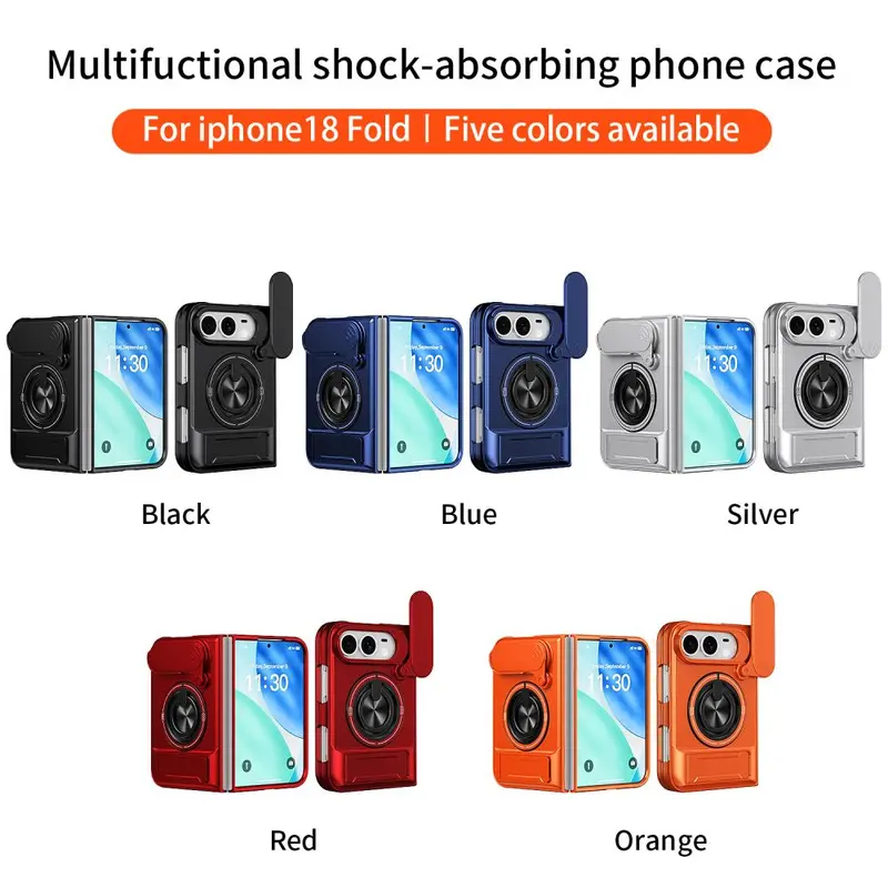 iPhone 18 Duo katlanır telefon kılıfı, 360 derece manyetik stand