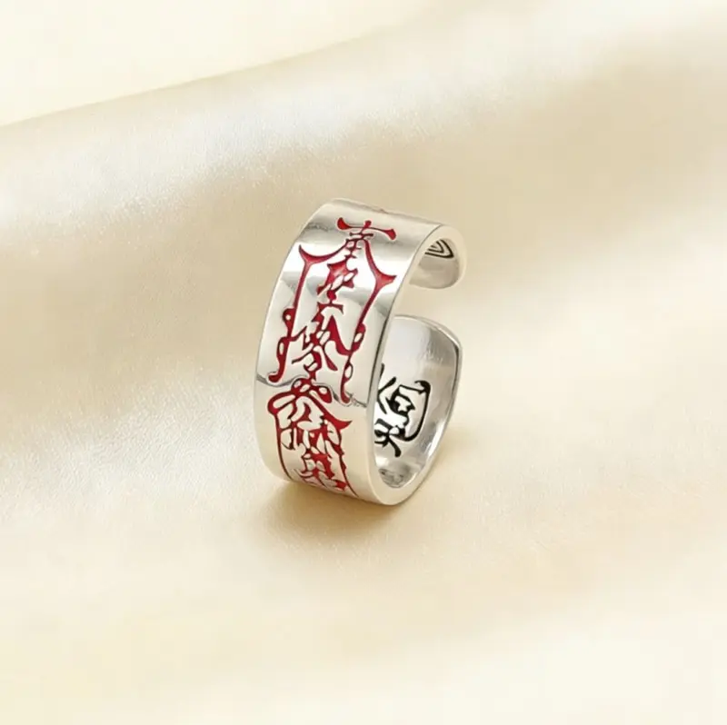 S999 pure silver open ring, vintage design